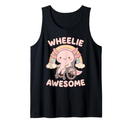 Süße Kawaii Axolotl im Rollstuhl - Handicap Girl Tank Top von Handicap Rollstuhlendesigns für Mädchen und Frauen