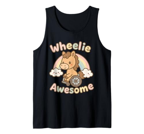 Süßes Kawaii Pferd in einem Rollstuhl - Handicap Girl Tank Top von Handicap Rollstuhlendesigns für Mädchen und Frauen