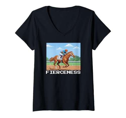 Damen Wilde Pferde, Pferderennen, Del Mar, Santa Anita, Pferde T-Shirt mit V-Ausschnitt Damen Wilde Pferde, Pferderennen, Del Mar, Santa Anita, Pferde T-Shirt mit V-Ausschnitt von Handicapping Horse Gear