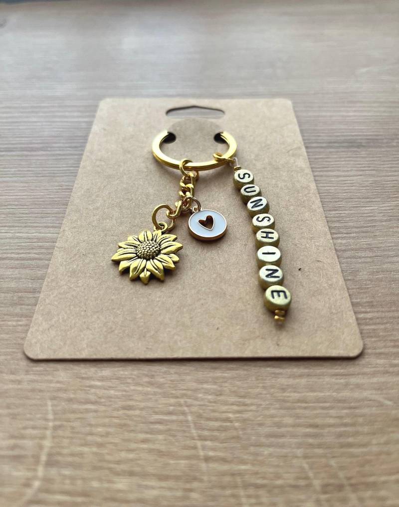 Schlüsselanhänger Sonnenblume | Symbol Licht Und Kraft Handmade Geschenk Anhänger Für Taschen & Schlüssel von BetonundSeele