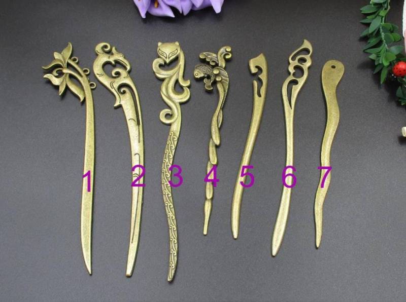 1Stk Bronze Haarnadel, Lesezeichen Charms-7 Styles-P1830 von Handlry