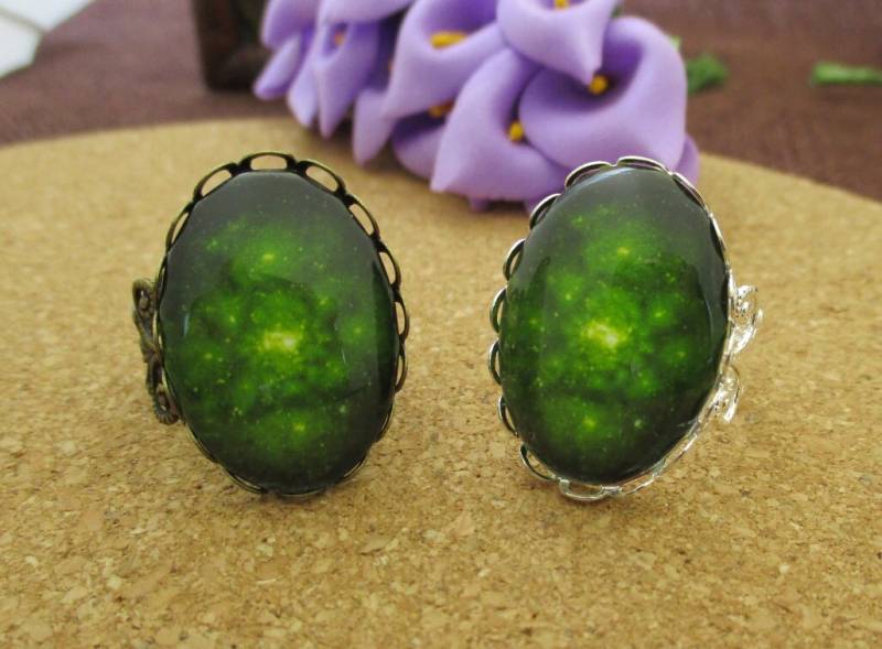 Fertige Glas Cabochon Ring Lünette-18 × 25 Mm-B3009-A von Handlry