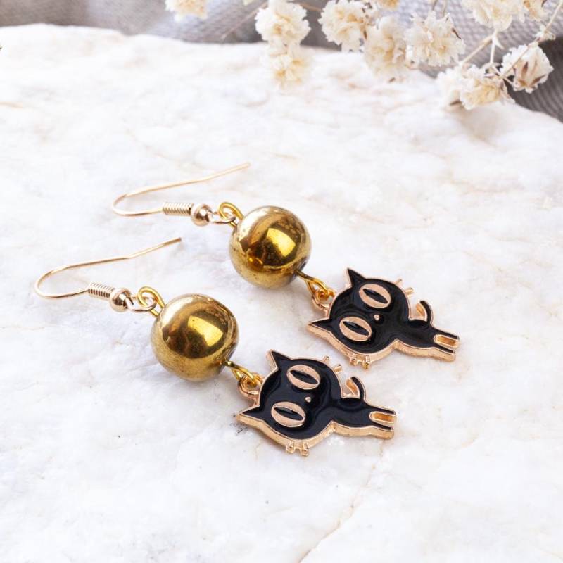 Handmade Hematite Cat Earrings, Beautiful Kawaii Funny Cat, Black Jewelry, Enamel Earrings Handmade Hematite Cat Earrings, Beautiful Kawaii Funny Cat, Black Jewelry, Enamel Earrings von HandlyStudioStore