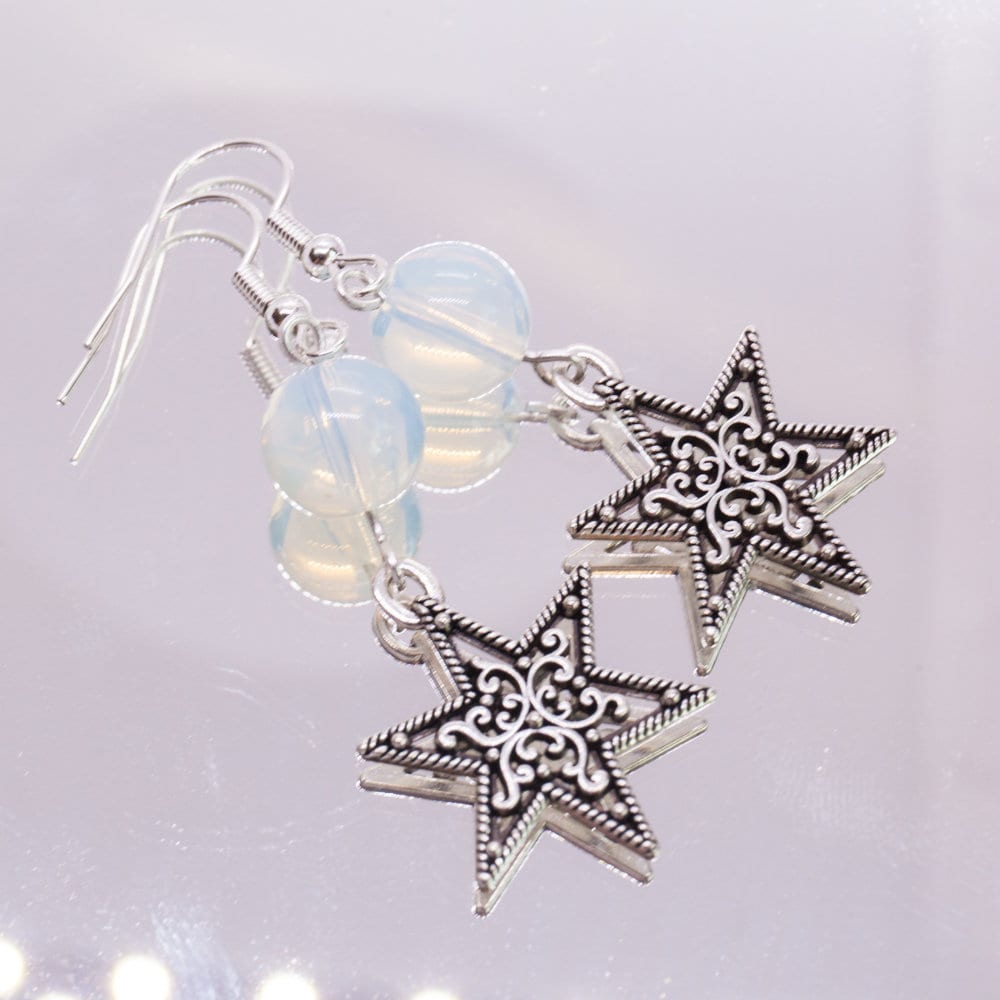 Handmade Opalite Earrings, Christmas Beautiful Star Earrings von HandlyStudioStore