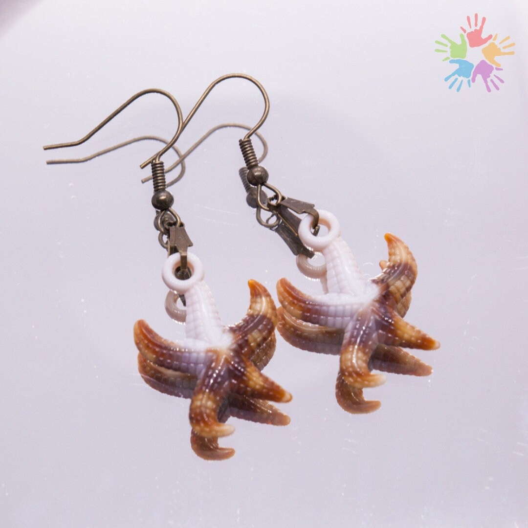 Handmade Starfish Acrylic Earrings, Beautiful Sea Style Earrings Handmade Starfish Acrylic Earrings, Beautiful Sea Style Earrings von HandlyStudioStore