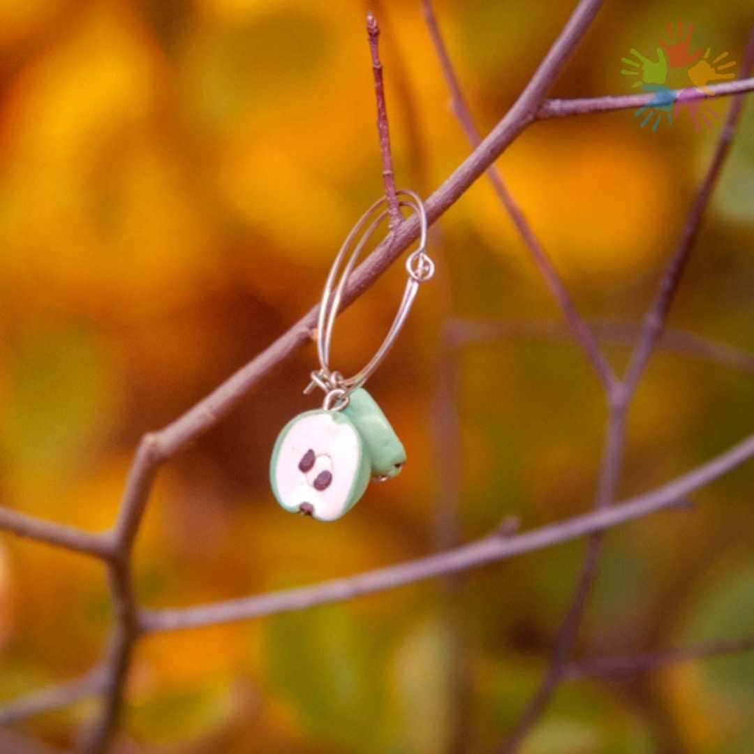 Handmade Unique Fimo Clay Earrings, Beautiful Apple Earrings von HandlyStudioStore