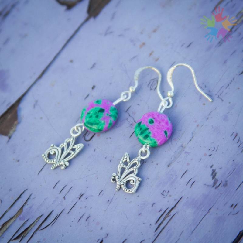 Handmade Unique Regalite Earrings, Beautiful Elegant Butterfly Earrings von HandlyStudioStore