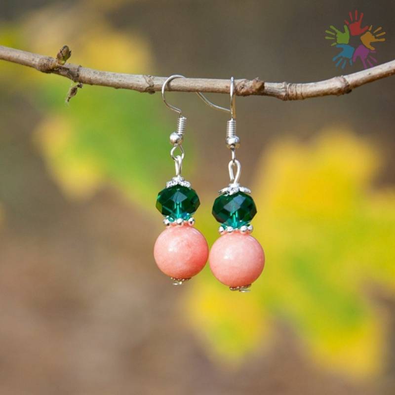 Handmade Unique Rhodonite Crystal Earrings, Beautiful Elegant Pink Earrings von HandlyStudioStore