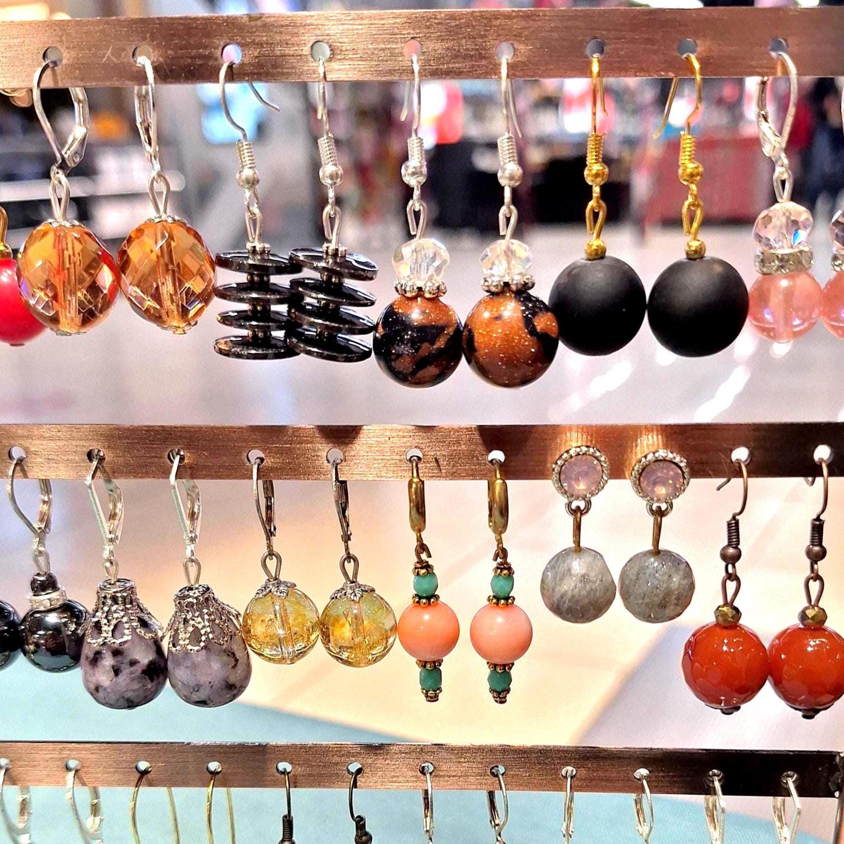 Random Classical Earrings With Natural Stones & Crystals, Random Jewelry Set, Gift For Woman von HandlyStudioStore