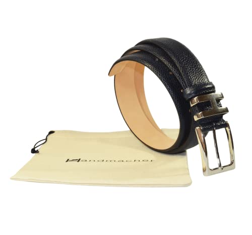 Handmacher Ledergürtel Scotch Leder Scotch blau 90 von Handmacher
