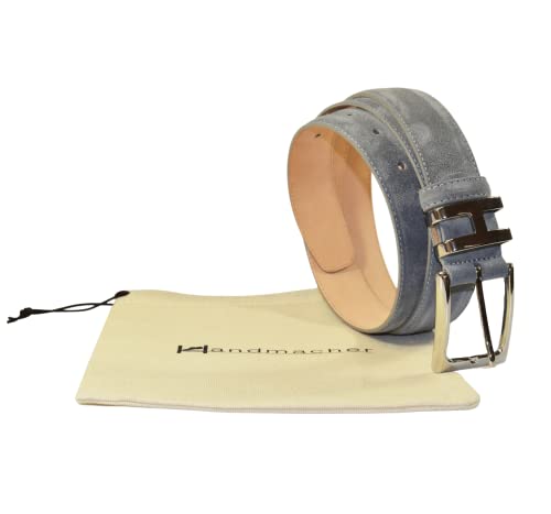 Handmacher Ledergürtel Velours Leder Velours asche 100 von Handmacher