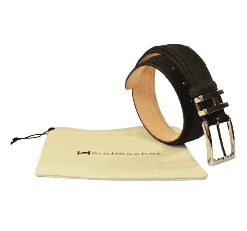 Handmacher Ledergürtel Velours Leder Velours dunkelblau 100 von Handmacher