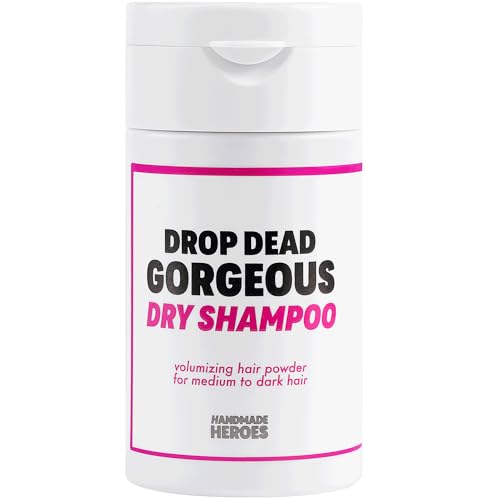 Handmade Heroes Drop Dead Gorgeous Trockenshampoo, 100% natürlich und vegan, Pulver Shampoo Damen, Nachhaltig & Aerosolfrei, Volumen Booster für Dunkles und Brünettes Haar, 1.8 oz von Handmade Heroes