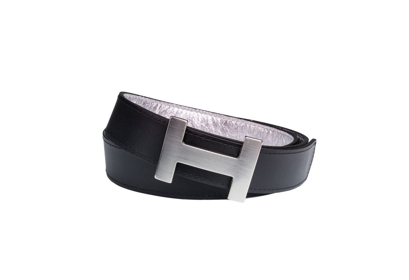 Handmade by CASSANDRA Wendegürtel "Two Sides" mit edler H-Schließe - ECHT LEDER Wendegürtel mit Geschenkbox von Handmade by CASSANDRA