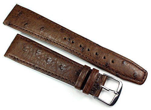 Handmade 20mm / 16mm TOP QUALITÄT ECHT STRAUß braun Band Deutsch Ostrich Uhrenband Straußenarmband Armband A72 von Handmade