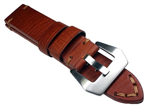 Handmade 22mm Flieger Echt Leder Lederband Lederarmband braun ROBUST Stark Vintage Used Look Designer Armband B93 von Handmade