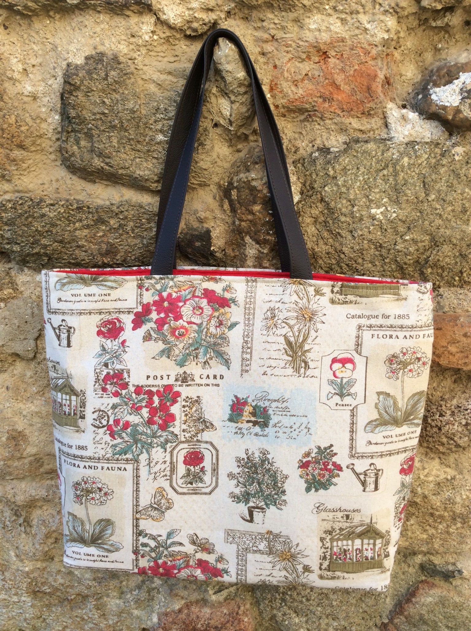 Vintage Garten Design, Tote Bagledergriffe, Handgemacht Vintage Garten Design, Tote Bagledergriffe, Handgemacht von HandmadeArubaDesign