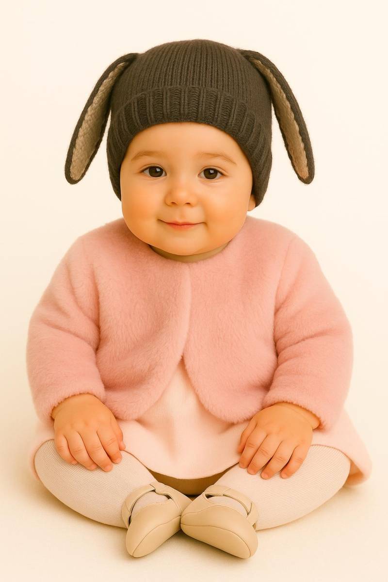 Handgestrickte Häschen-Kaninchen-Kindermütze Weiche Wollmütze Für Kühlere Tage von HandmadeBabyStore