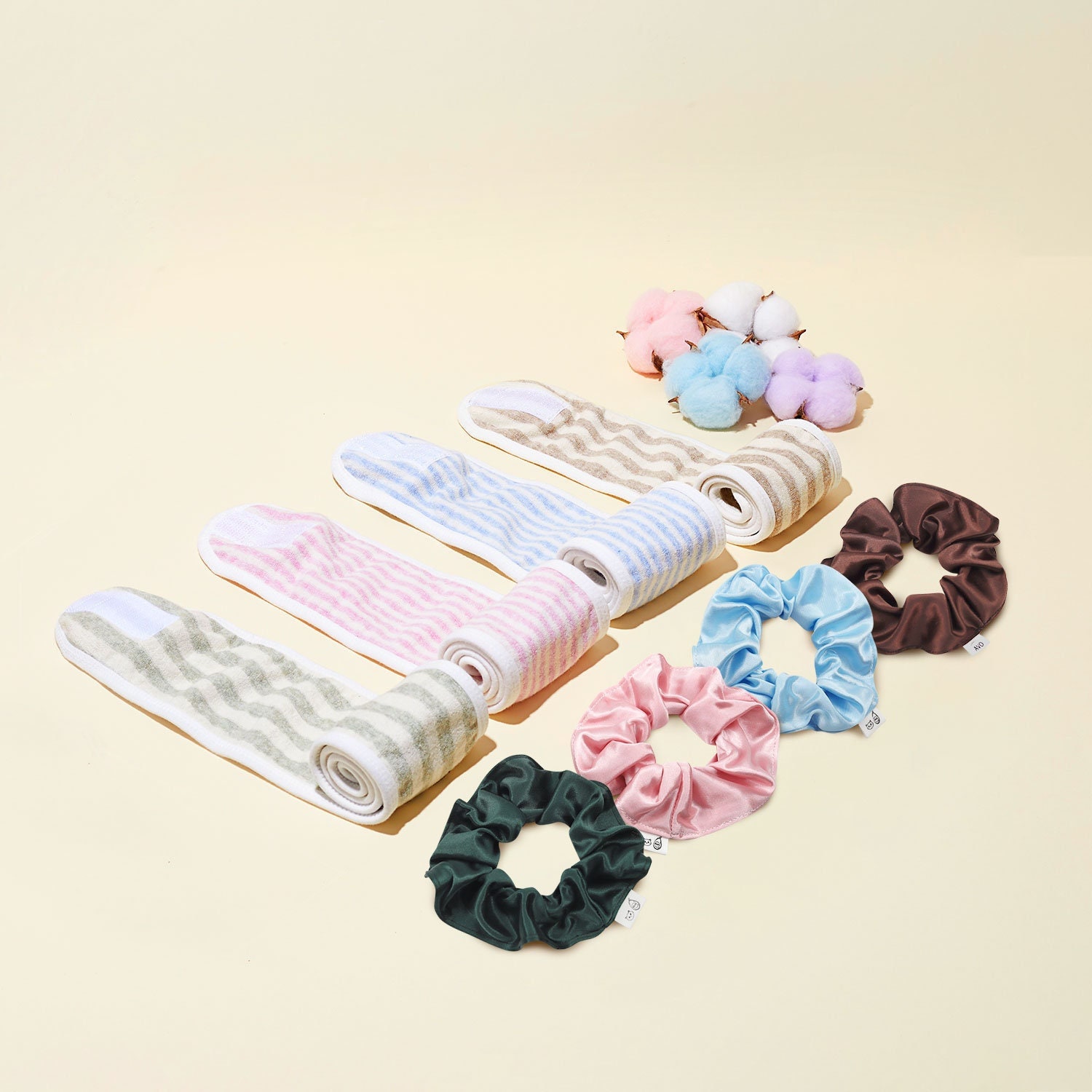 100% Bio-Handtuch-Haarbänder Für Frauen Weiche Kopfwickel Die Dusche, Geschenk Sie - Spa-stirnband-Set Mit Seiden-Scrunchies Und Wäschesack von HandmadeByAVO