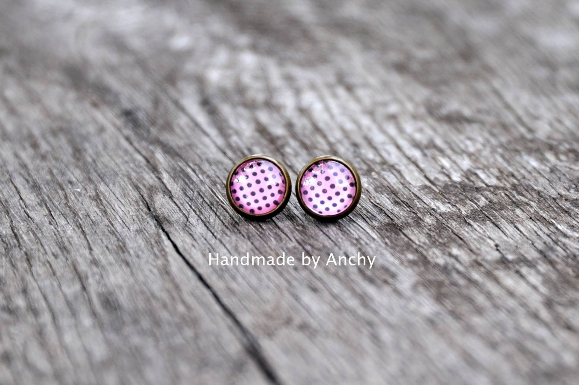 Rosa Tupfen Ohrstecker Antik Bronze Foto Kunst Schmuck Rosa Tupfen Ohrstecker Antik Bronze Foto Kunst Schmuck von HandmadeByAnchy