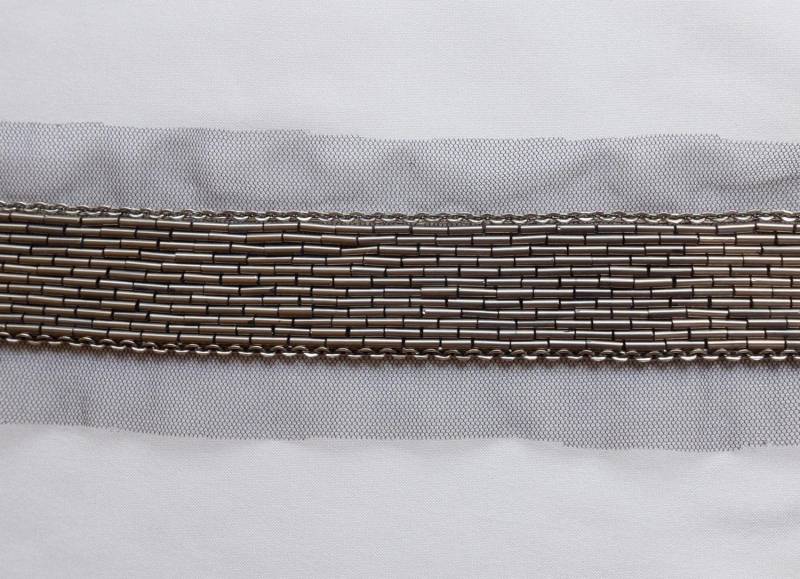 Perlen-Trimm Mit Kettenkanten in Anthrazitfarbenen Farben Perlen-Trimm Mit Kettenkanten in Anthrazitfarbenen Farben von HandmadeByExotica