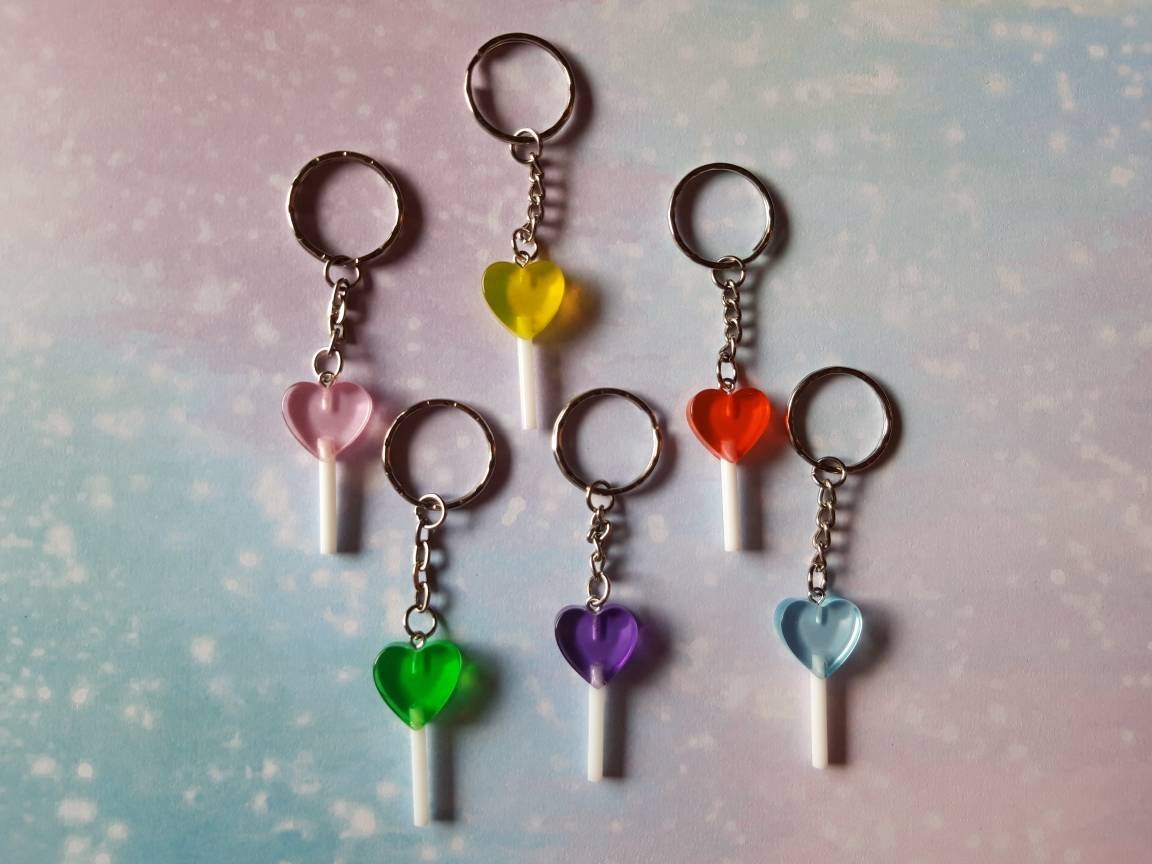 Herzförmiger Lollipop-Schlüsselanhänger. Süßer Lustiger Ausgefallener Schlüsselanhänger Herzförmiger Lollipop-Schlüsselanhänger. Süßer Lustiger Ausgefallener Schlüsselanhänger von HandmadeByGlenda