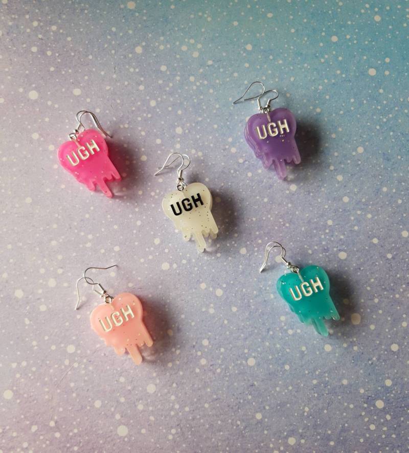 Pfiffige Ohrringe. Glitzer Ausgefallene Ungewöhnliche Emo Kawaii Ohrringe Pfiffige Ohrringe. Glitzer Ausgefallene Ungewöhnliche Emo Kawaii Ohrringe von HandmadeByGlenda
