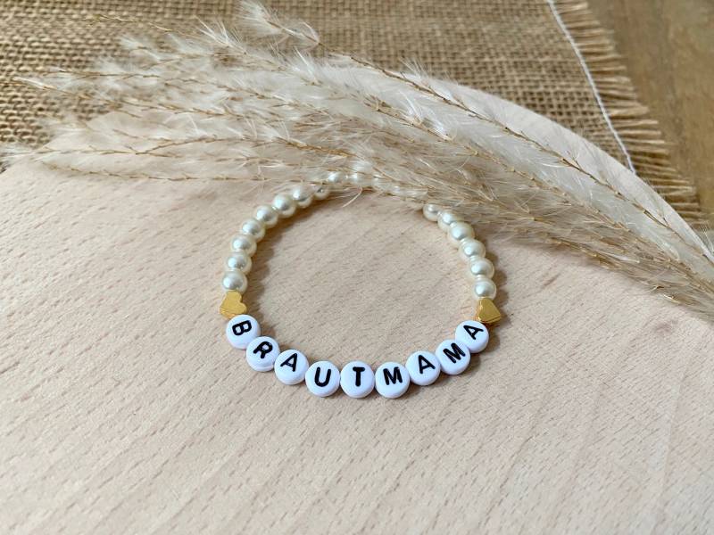 Buchstaben Armband Brautmama | Braut Bräutigam Personalisierbar von HandmadeByJuShop