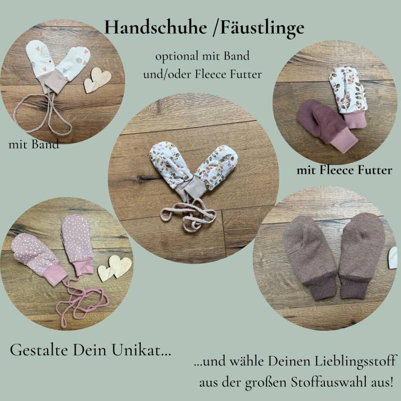 Kuschelig Warme Baby Und Kinder Fäustlinge/Handschuhe Diverse Größen Optional Gefüttert Mit Fleece Mit/Ohne Band Große Stoffauswahl von HandmadeByMamaMia