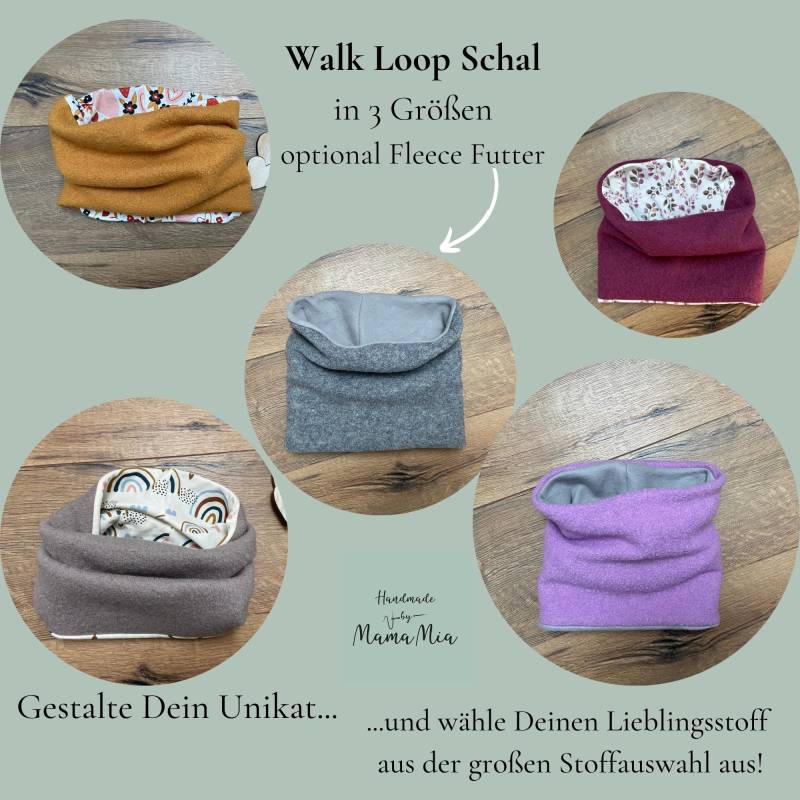 Walk Halsloop Für Kinder Und Erwachsene Halstuch/Loop Halssocke Aus Walkloden Wolle , Walk Jungs Mädchen Unisex Stoffauwahl von HandmadeByMamaMia