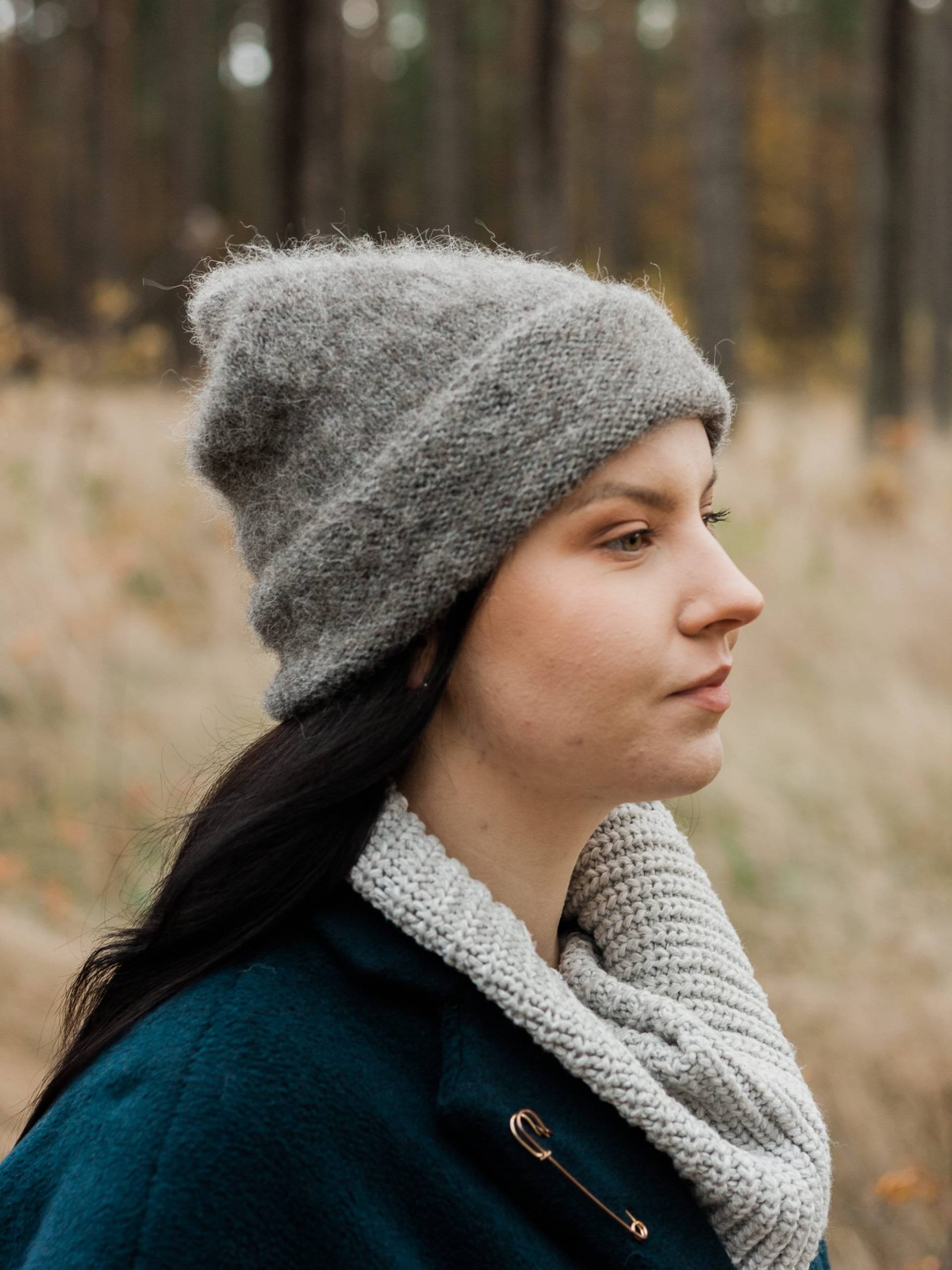 Graue Mütze, Slouchy-Mütze Aus Wolle, Alpaka-Mütze Für Damen, Mütze Alpaka-Wolle, Übergroße Alpaka-Mütze, Slouch-Mütze, Damenmütze von HandmadeByRasa