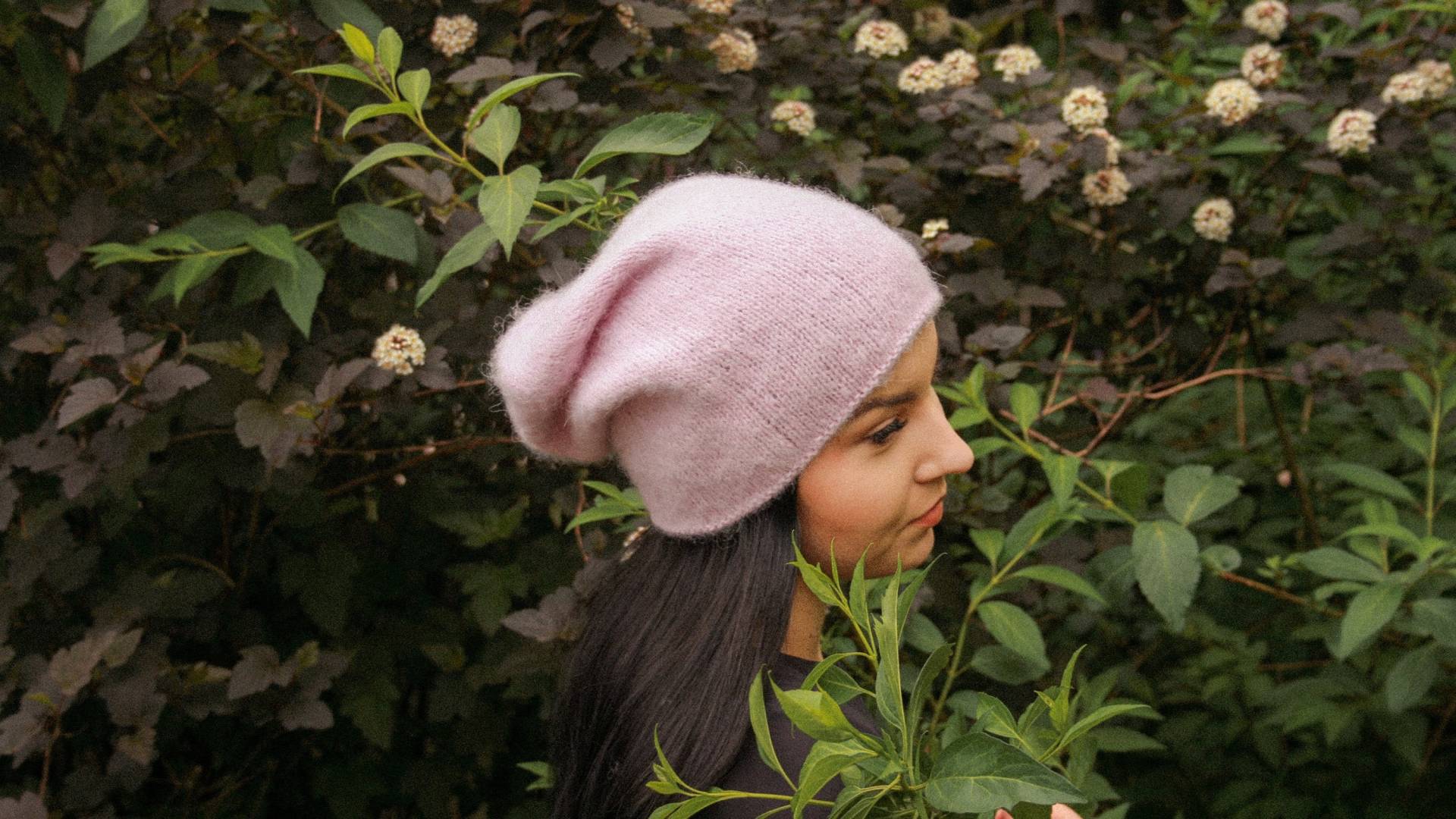 Rosa Slouch-Mütze, Alpaka-Mütze, Seidenmütze, Wollmütze, Slouchy-Mütze Für Damen, Alpaka-Slouch-Mütze, Übergroße Beanie von HandmadeByRasa