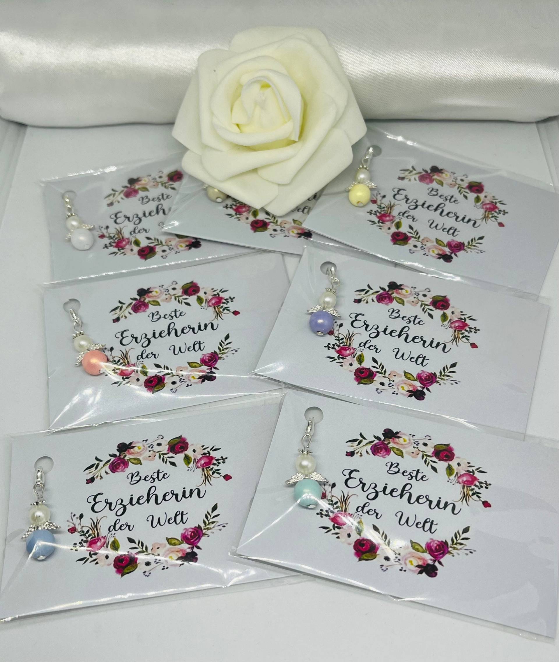 Pastellfarbener Kleiner Schutzengel Für Die Beste Erzieherin Mit Karte & Tüte von HandmadeBySimone86