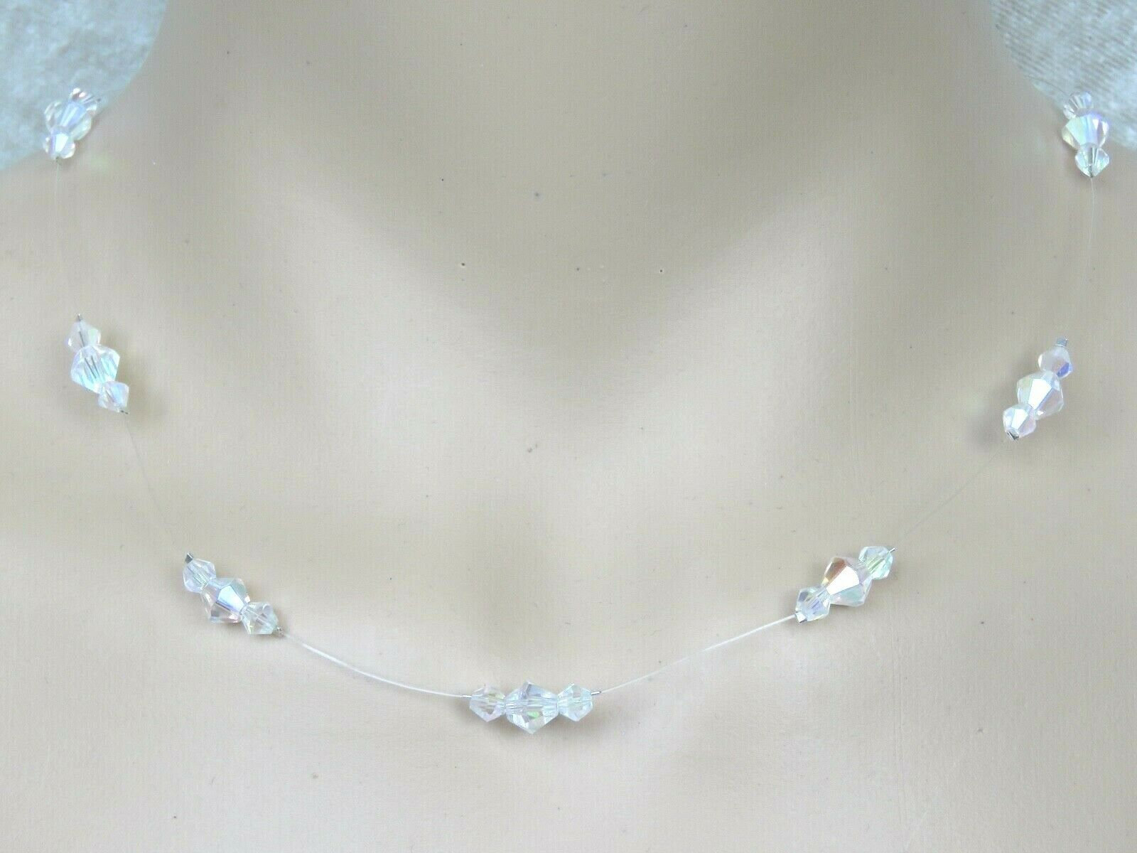 Floating Illusion Ab Glaskristall Unsichtbare Durchscheinende Halskette. Hochzeit, Braut, Brautjungfern Geschenk Floating Illusion Ab Glaskristall Unsichtbare Durchscheinende Halskette. Hochzeit, Braut, Brautjungfern Geschenk von HandmadeBySo