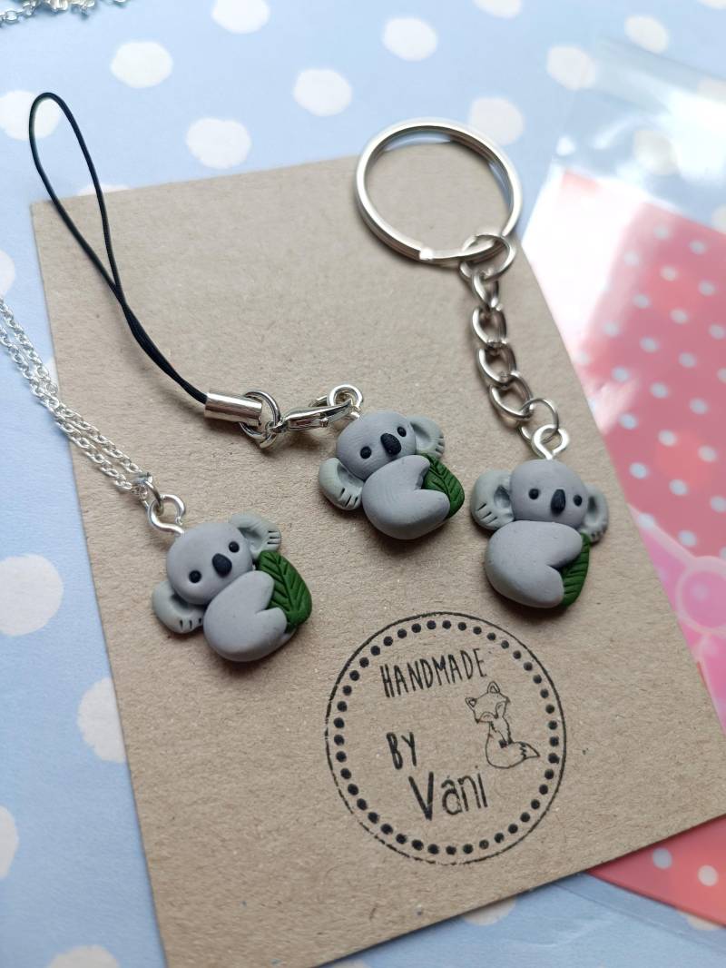 Koala Schlüsselanhänger Kette Und Ohrringe Koala Schlüsselanhänger Kette Und Ohrringe von HandmadeByVani