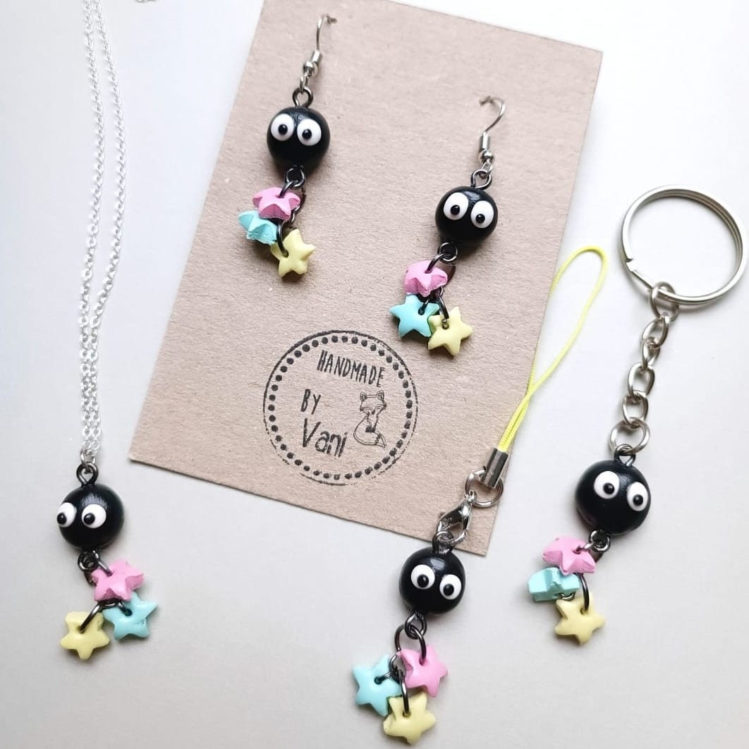 Rußmännchen Anhänger, Ohrringe, Kette Rußmännchen Anhänger, Ohrringe, Kette von HandmadeByVani