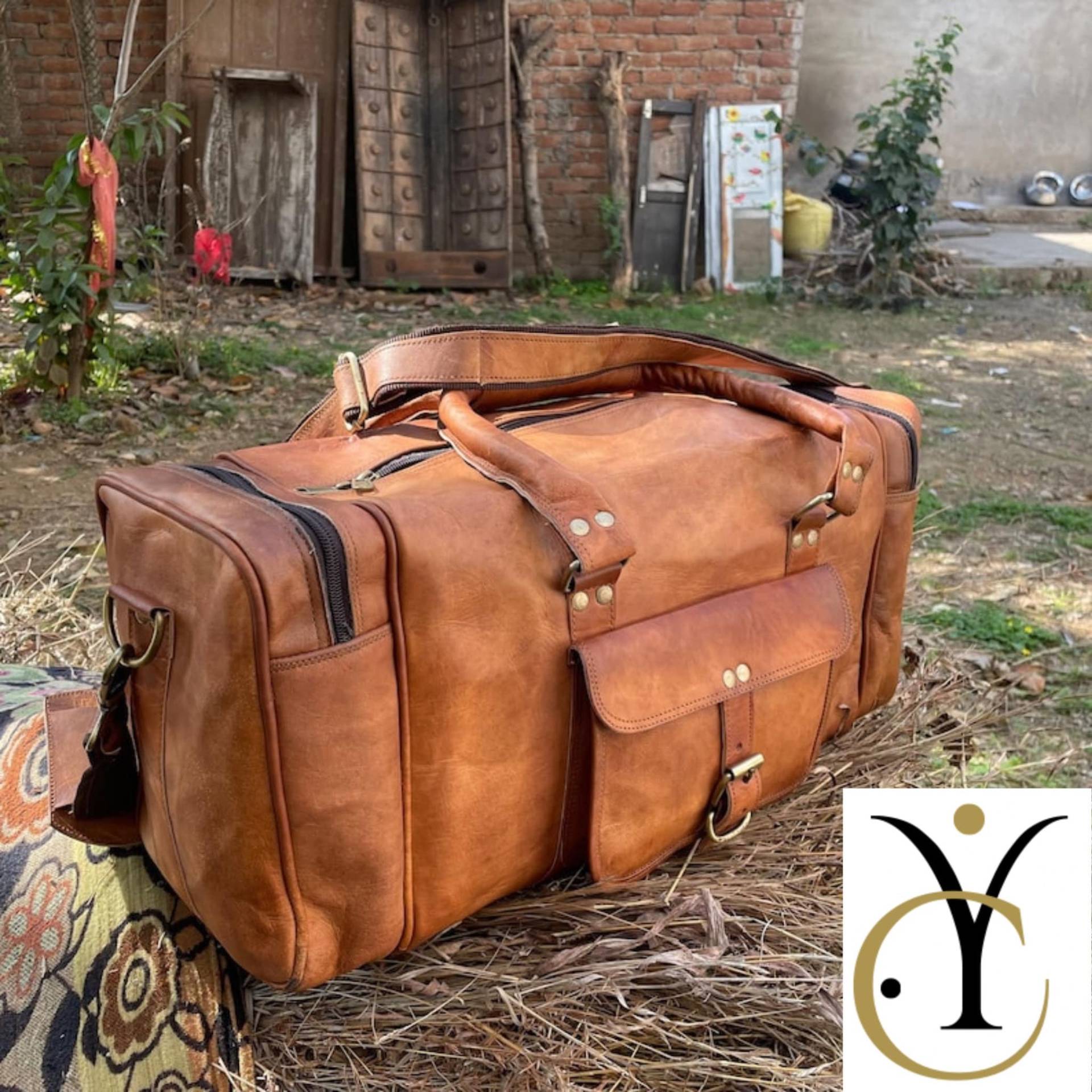 Leder Seesack Herren, Personalisierte Reisetasche Overnight Travel Weekender Gepäcktasche von HandmadeCYKarigar