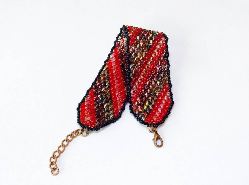 Armband, Glasperlen, Beadwork von HandmadeDesignHeidi