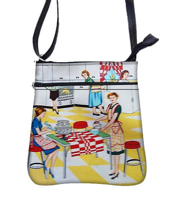 Handgemachte 50S Style Crossover Body Bag Retro Küchen-Umhängetasche von HandmadeFashion