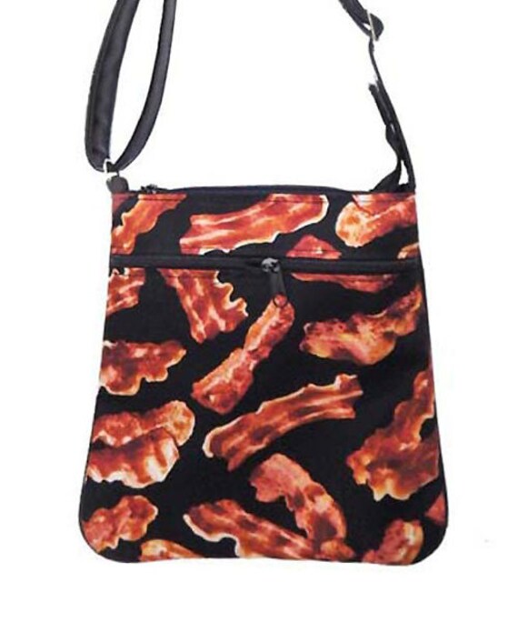 Handgemachte Bacon Print Crossover Body Bag Verstellbare Schultertasche von HandmadeFashion