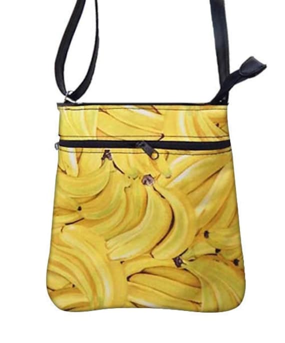 Handgemachte Handtasche Crossover Body Bag Mit "Banane" Muster Schultertasche Handtasche, Neu von HandmadeFashion