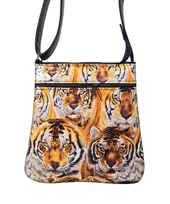 Handgemachte Handtasche Crossover Body Bag Mit "Tigers" Animal Pattern Schultertasche Handtasche, Neu von HandmadeFashion