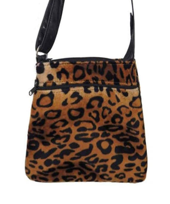 Handgemachte Leopard Print Crossover Body Bag Satin Gefütterte Geldbörse von HandmadeFashion