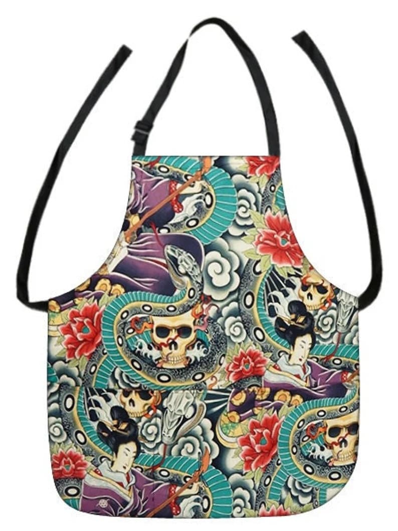 "Handgemachte Schürze "Zen Charmers" Aus Baumwollstoff." "Handgemachte Schürze "Zen Charmers" Aus Baumwollstoff." von HandmadeFashion