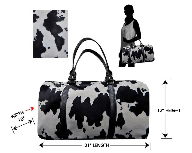 Us Handarbeit Handtasche Große Duffeltasche Satchel Style "Kuh" Muster Tasche Geldbörse, Neu von HandmadeFashion