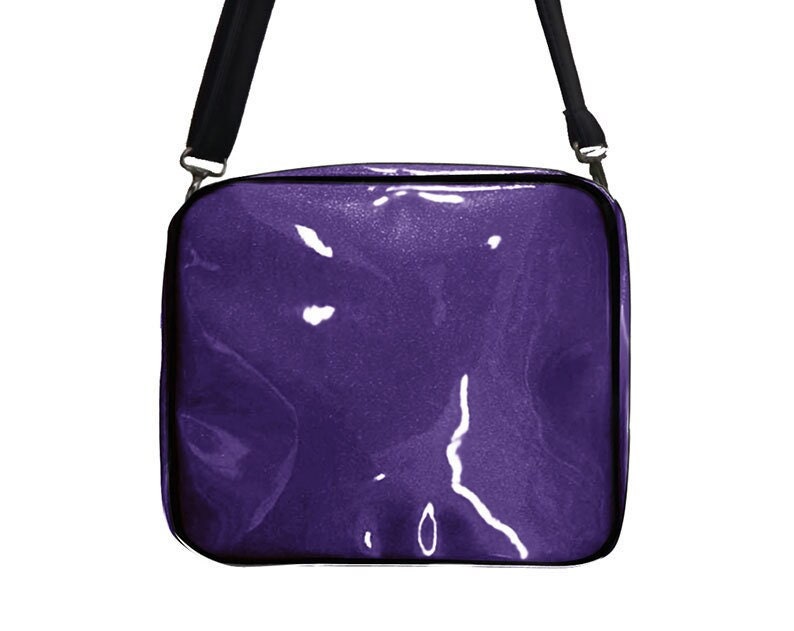 Us Handgefertigte Handtasche Lila Große Crossover Body Bag Mit „Shiny Shimmering Glossy Purple" Stoffhandtasche Neu von HandmadeFashion
