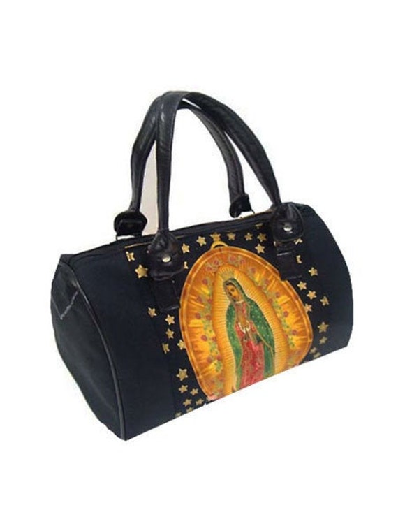Us Handgemachte Handtasche Arzt Tasche Mit "Unsere Liebe Frau Von Guadalupe" Jungfrau Maria Muster Satchel Stil, Baumwollstoff, Neu von HandmadeFashion