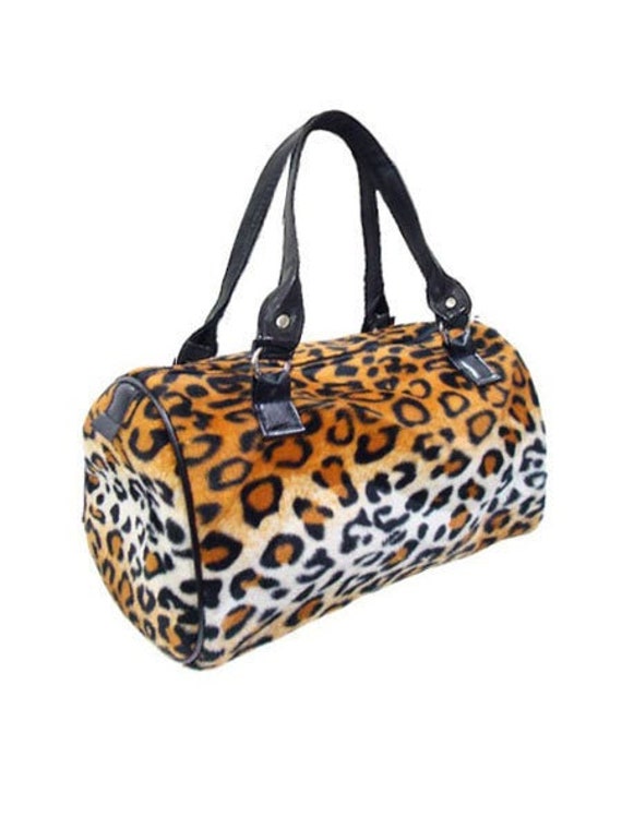 Us Handgemachte Handtasche Doktortasche Mit "Animal Print Leopard" Muster Satchel Style, Baumwollstoff, Neu von HandmadeFashion