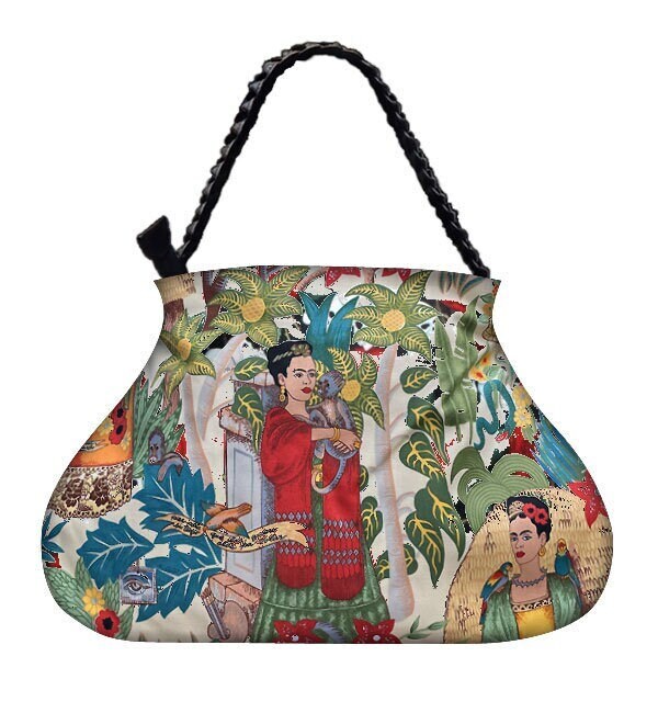 Us Handgemachte Handtasche Große Arzttasche Mit "Frida Monkey" Gothic Halloween Muster, Handtasche, Geldbörse, Geflochtener Riemengriff, Neu Us Handgemachte Handtasche Große Arzttasche Mit "Frida Monkey" Gothic Halloween Muster, Handtasche, Geldbörse, Geflochtener Riemengriff, Neu von HandmadeFashion