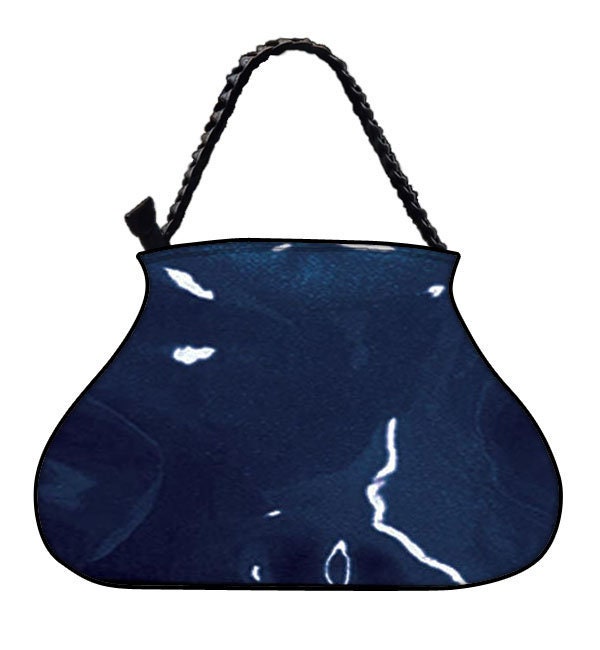 Us Handgemachte Handtasche Große Arzttasche Mit "Shiny Shimmering Glossy Blue" Muster, Handtasche, Geldbörse, Geflochtener Riemengriff, Neu von HandmadeFashion